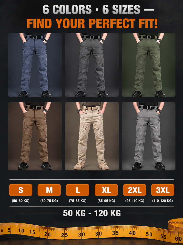 [Military-Grade Scratch & Abrasion Resistant] Men's Multi-Pocket Tactical Pants