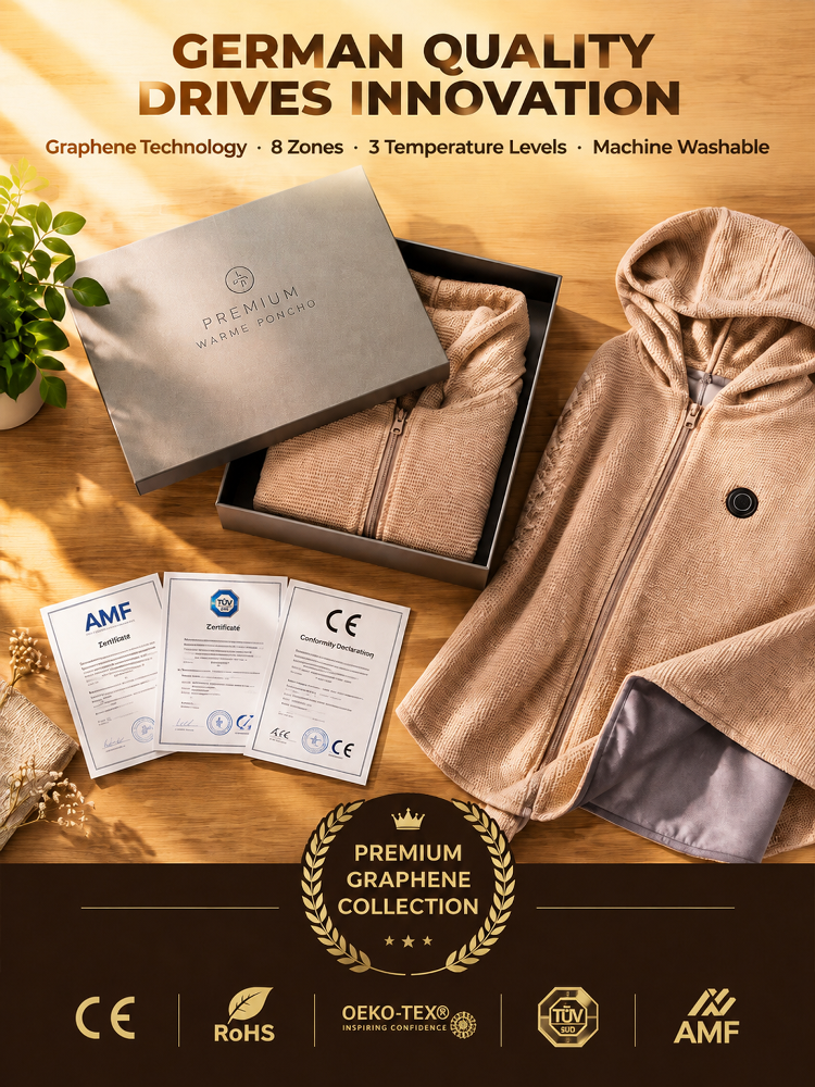 [Warmth from Head to Toe] Portable, Temperature-Adjustable Heated Hooded Shawl✨3 Seconds & Instant Warmth!