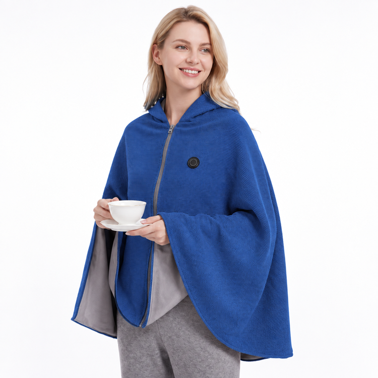 [Warmth from Head to Toe] Portable, Temperature-Adjustable Heated Hooded Shawl✨3 Seconds & Instant Warmth!