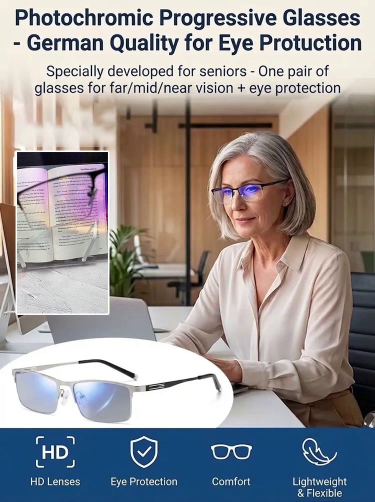 Photochromic Multifocal Metal Smart Reading Glasses✅These are not “normal” glasses — they’re smart glasses for everyday people.