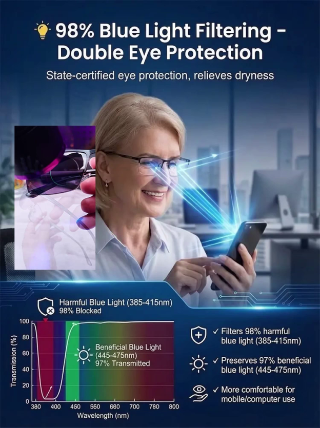 Photochromic Multifocal Metal Smart Reading Glasses✅These are not “normal” glasses — they’re smart glasses for everyday people.