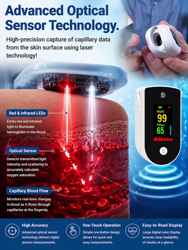 Blood Oxygen Saturation Monitor💉 No injection required, blood sugar and blood pressure can be measured in 8 seconds!
