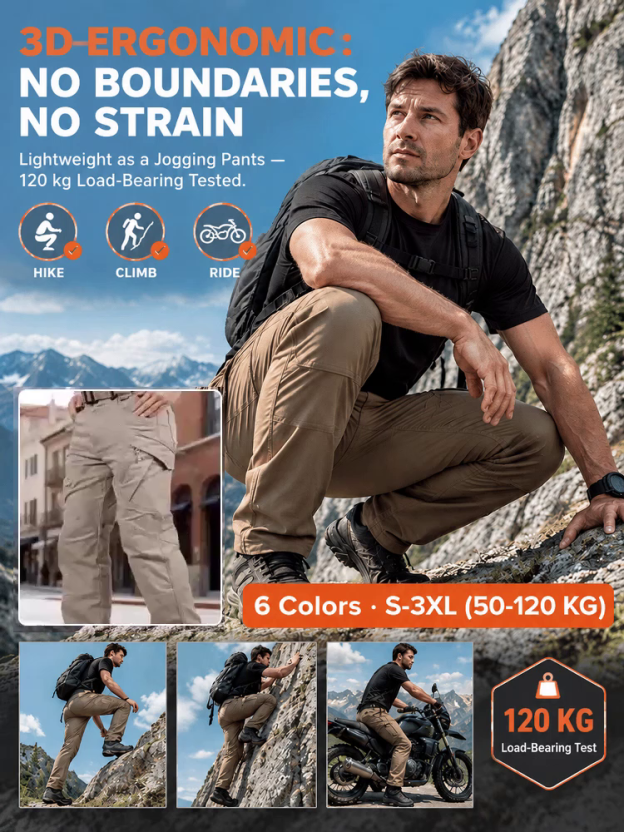 [Military-Grade Scratch & Abrasion Resistant] Men's Multi-Pocket Tactical Pants