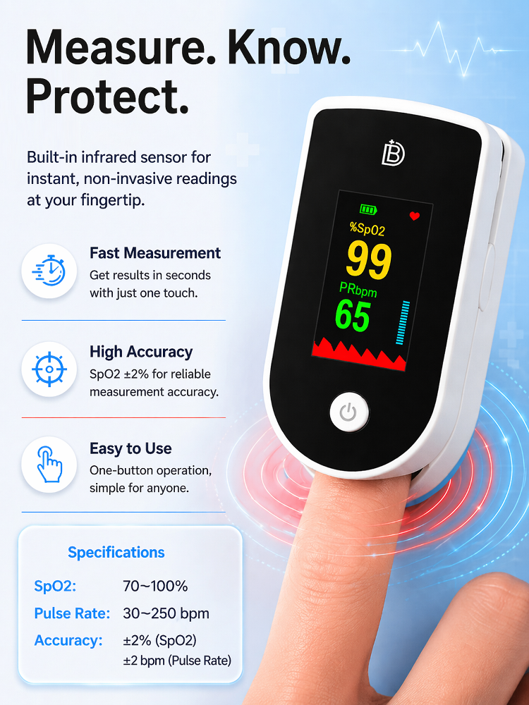 Blood Oxygen Saturation Monitor💉 No injection required, blood sugar and blood pressure can be measured in 8 seconds!