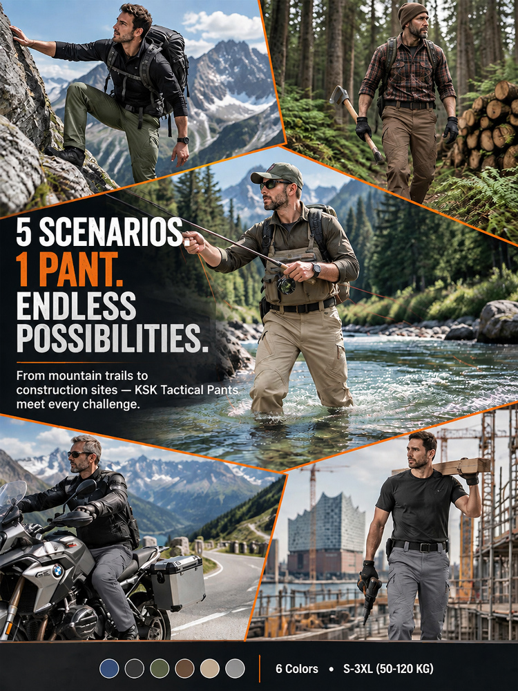 [Military-Grade Scratch & Abrasion Resistant] Men's Multi-Pocket Tactical Pants