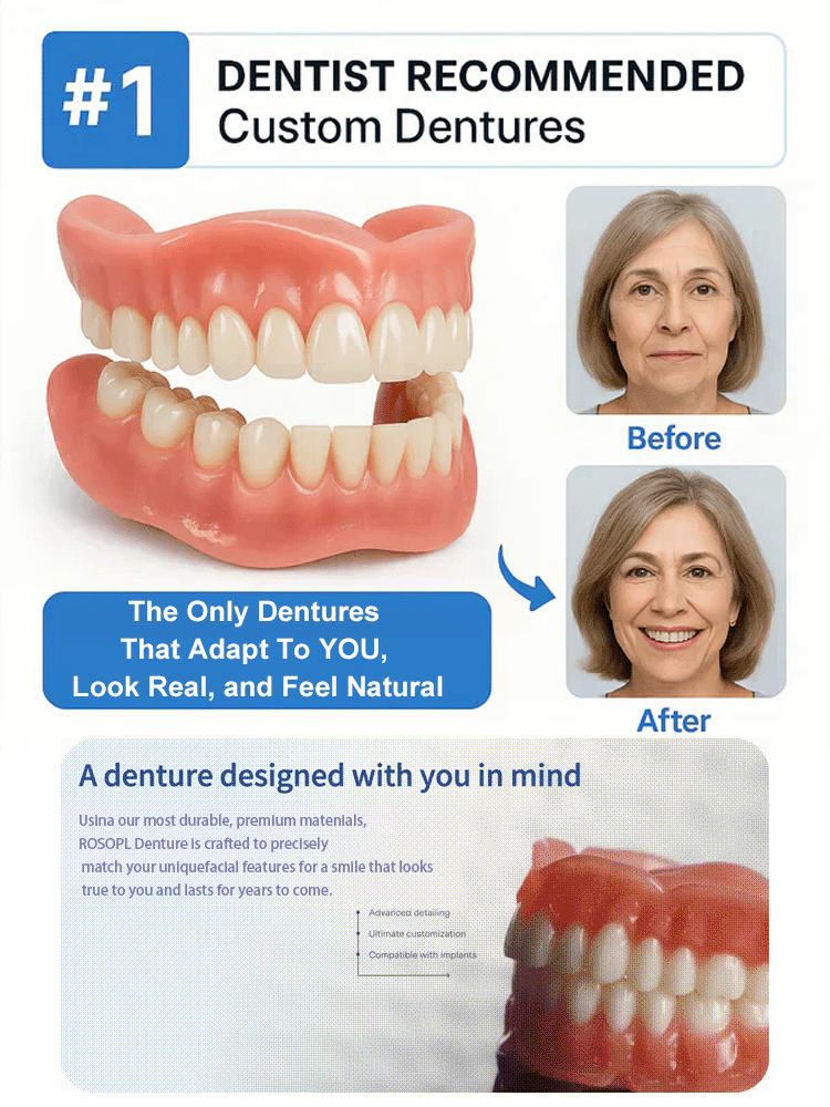 ✨ Premium Medical Denture Set (Made in USA) – Auto-Absorption in 1 Second, 360° Perfect Fit for Your Mouth