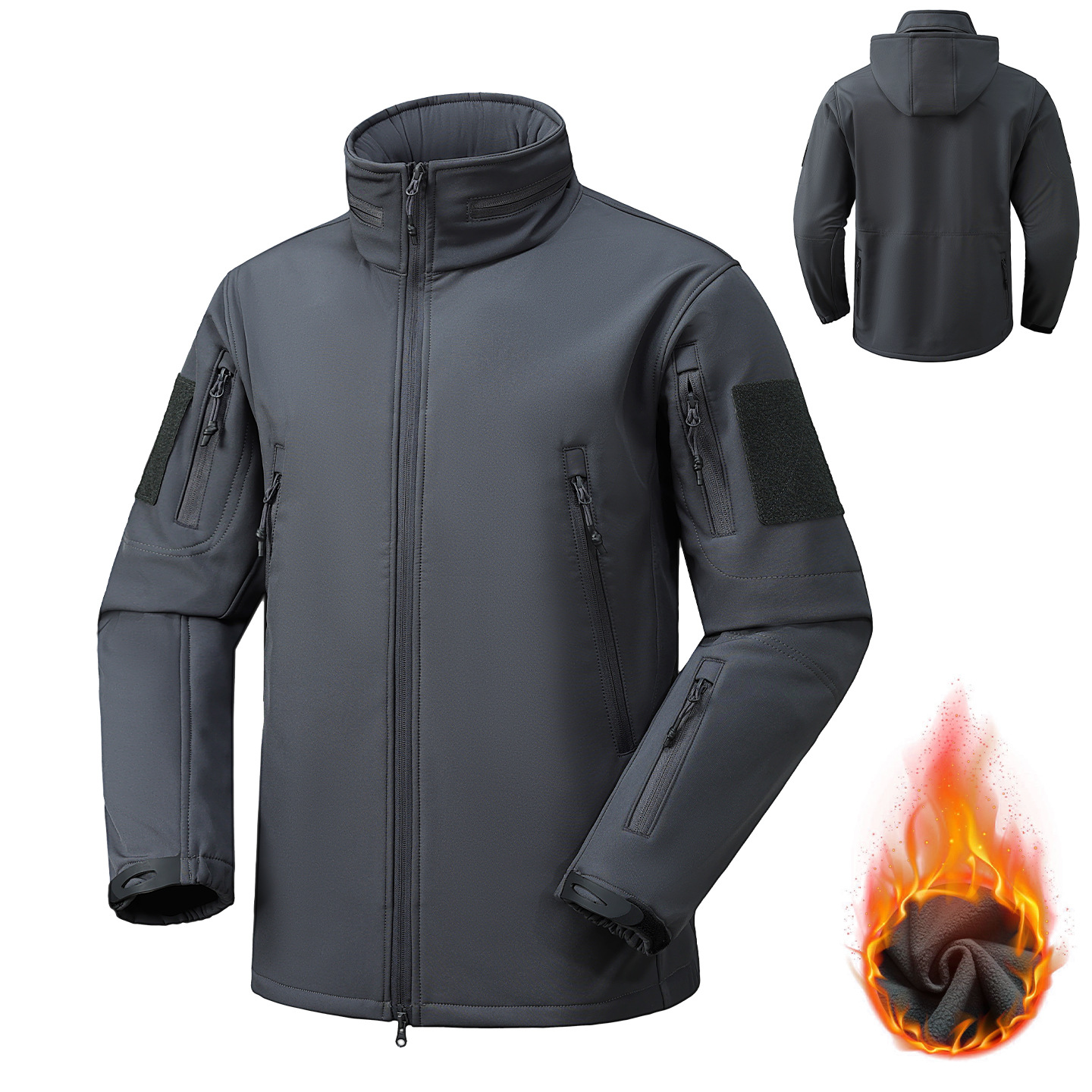Sharkskin Soft-Shell Fleece-Lined Abrasion-Resistant Jacket