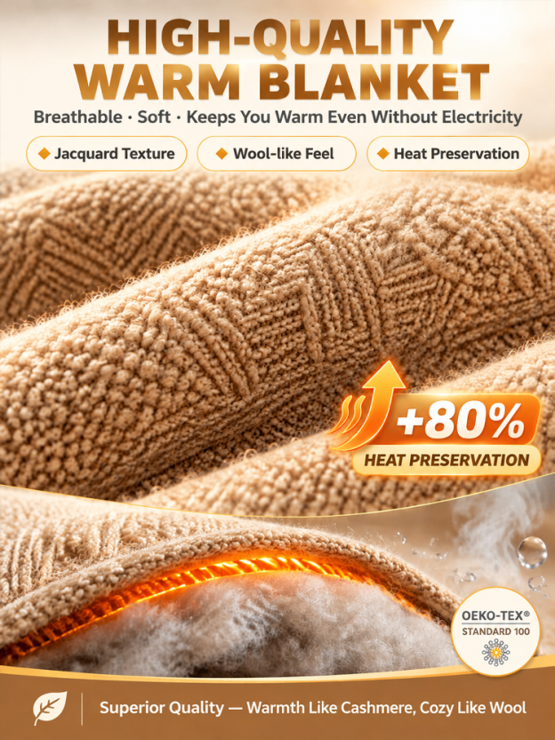 [Warmth from Head to Toe] Portable, Temperature-Adjustable Heated Hooded Shawl✨3 Seconds & Instant Warmth!
