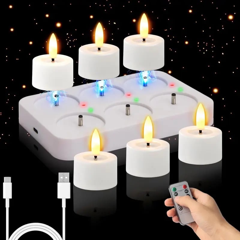 🔥 The Last Tea Lights You’ll Ever Need (6 Pack)— Rechargeable, Realistic & Remote-Controlled!
