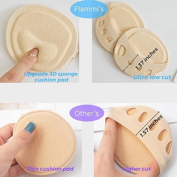 🔥LAST DAY 49% OFF-Ball of Foot Cushion Socks,Women's Toe Cover with Padding Toe Topper Liner