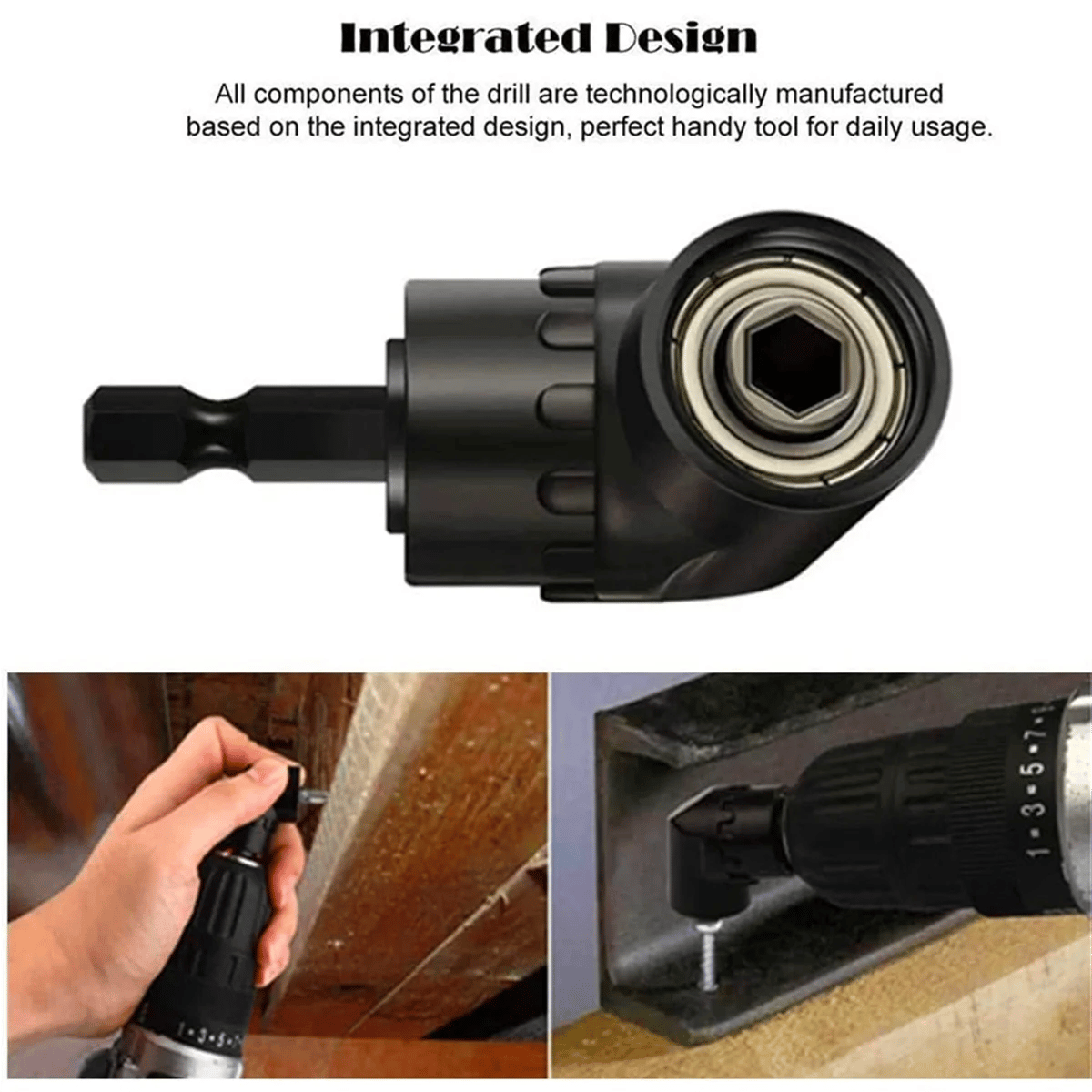 6Pcs Right Angle Drill Attachment Set with 105&deg; Angle Drill Adapter and Impact Grade Socket Adapter