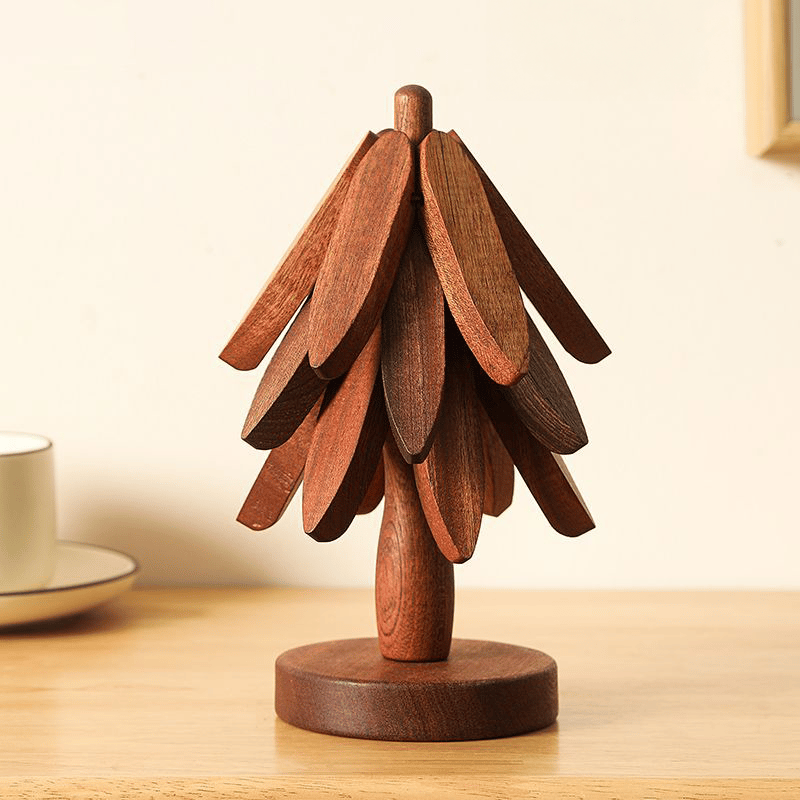 🔥Premium Heat-Resistant Natural Wooden Trivet Set for Hot Dishes