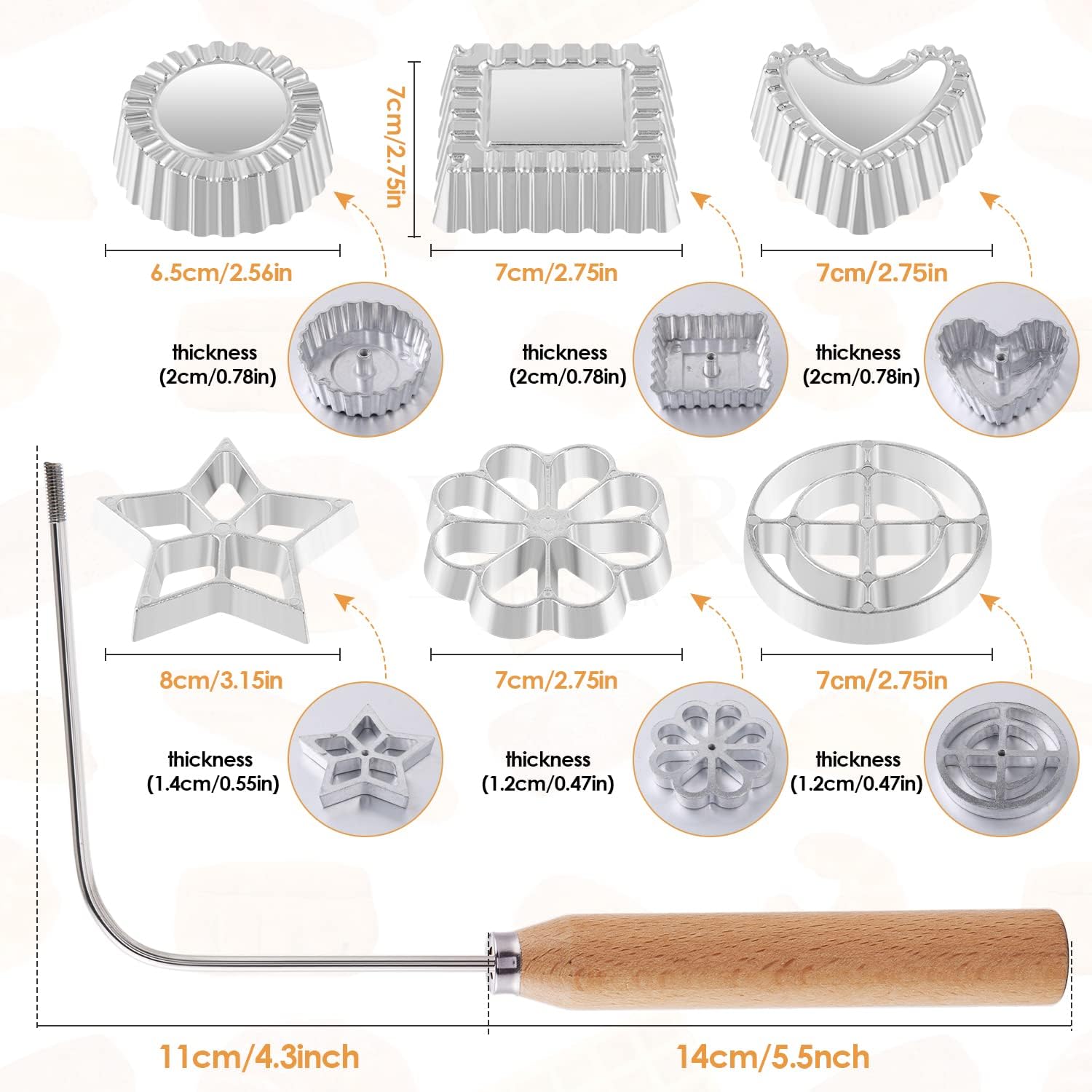 Nordic-Style Rosettes & Timbale Pastry Mold Set(9 Pcs)