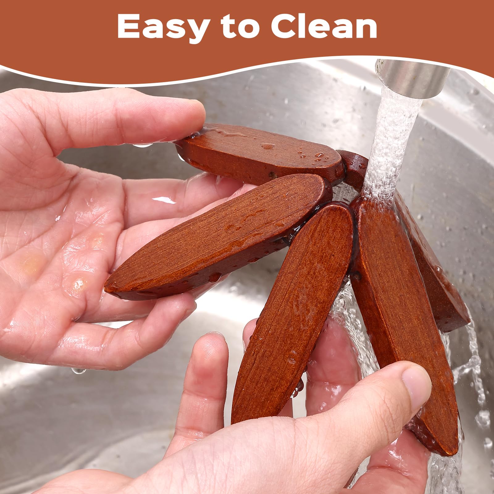 🔥Premium Heat-Resistant Natural Wooden Trivet Set for Hot Dishes