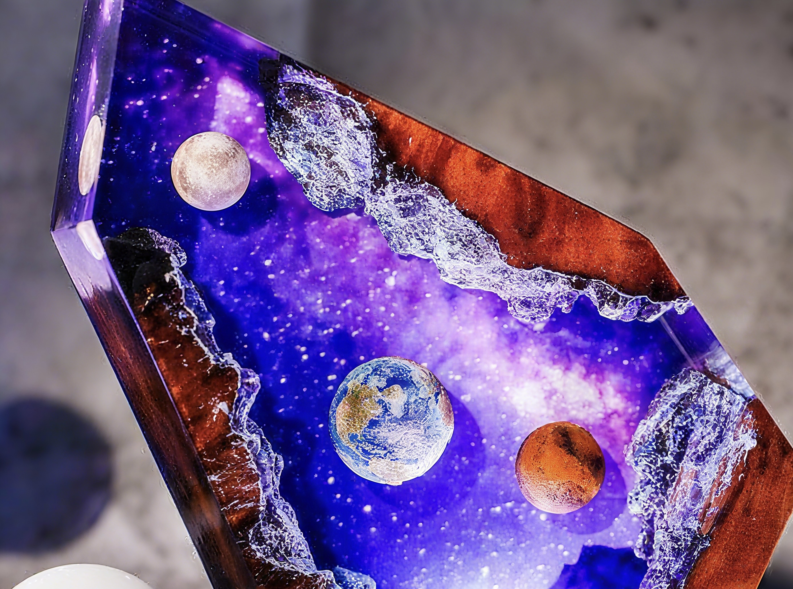 Space epoxy resin lamp, Universe Lamp, Galaxy Resin Night Light, gift for Kids, galaxy lamp for home decor, Planetary system lamp