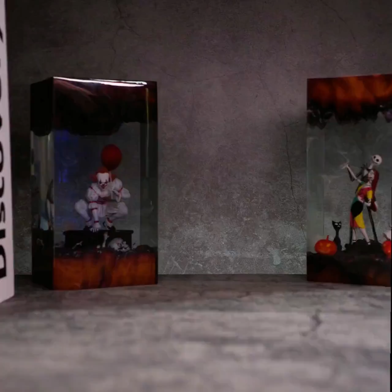 Halloween Resin Lamp: Jack and Ghost Dog, Spooky Handmade Decor