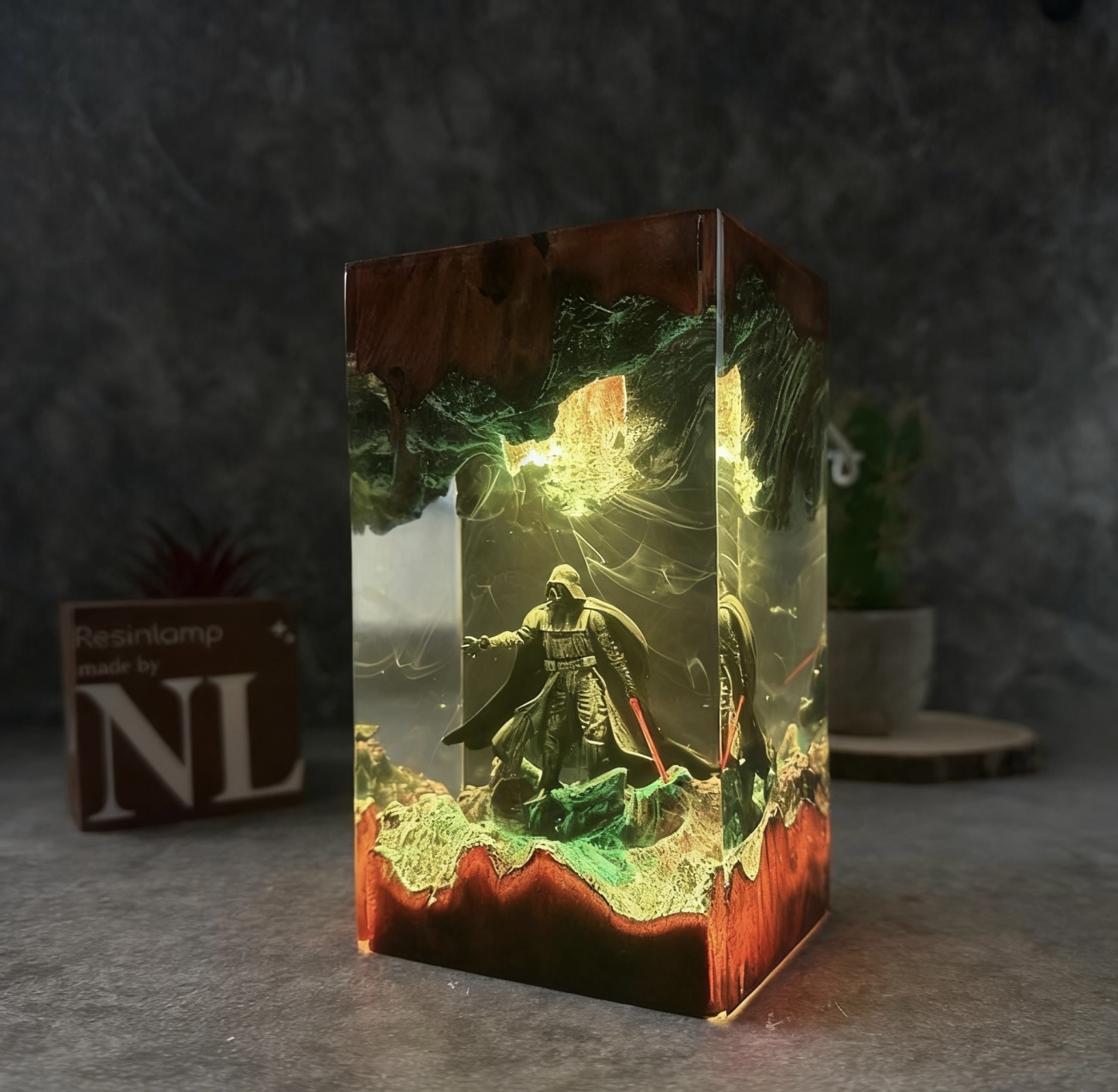 Dar.th Va.der Diorama Lamp, Sta.r Wa.rs Resin Desk Decor, Home Decor Night Light, Epoxy art, Gift idea Christmas, gift for him