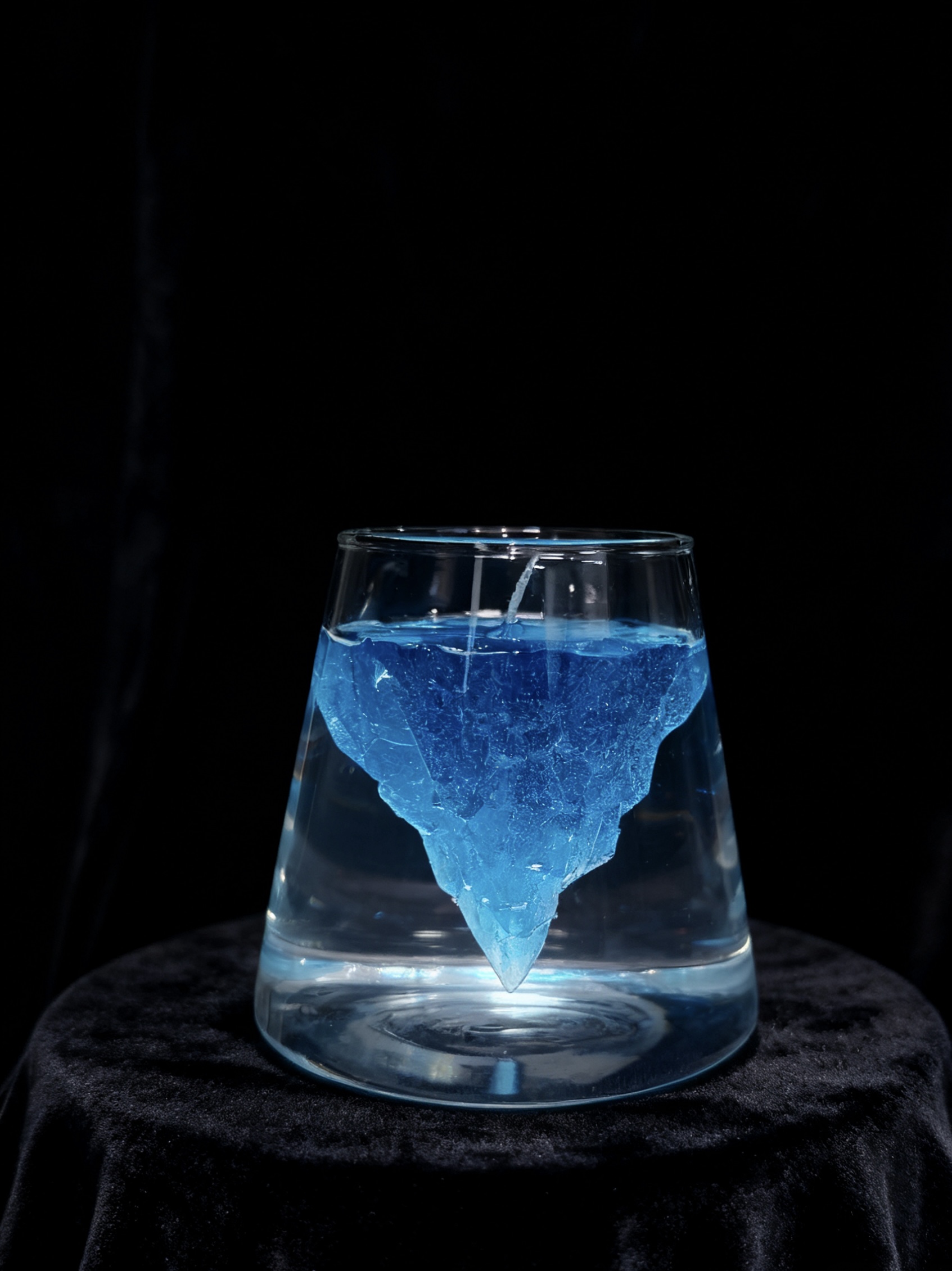 Blue Glacier Aromatherapy Candle – Handcrafted Iceberg Design, Ocean Breeze Scent, Home Decor Gift