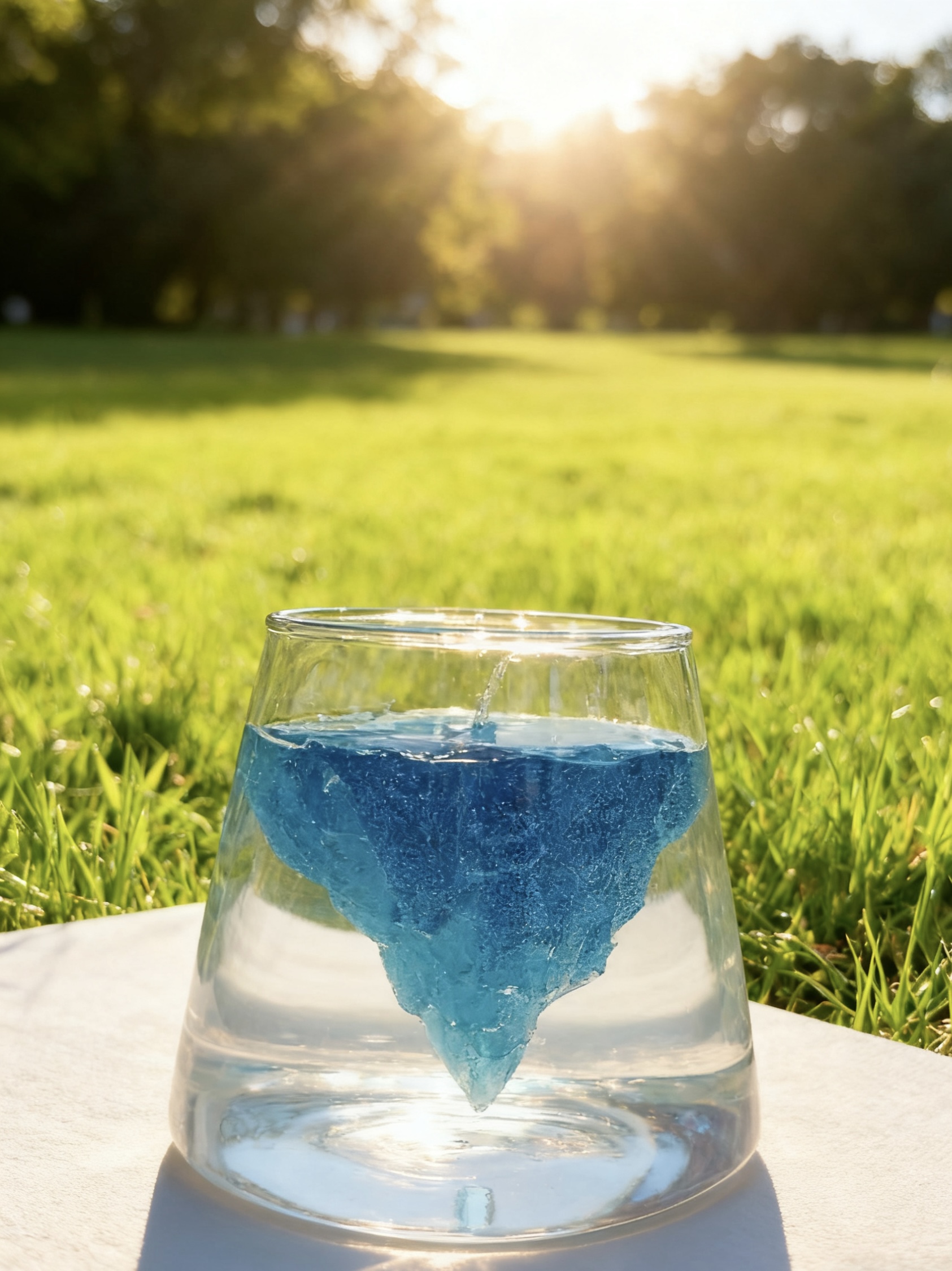 Blue Glacier Aromatherapy Candle – Handcrafted Iceberg Design, Ocean Breeze Scent, Home Decor Gift