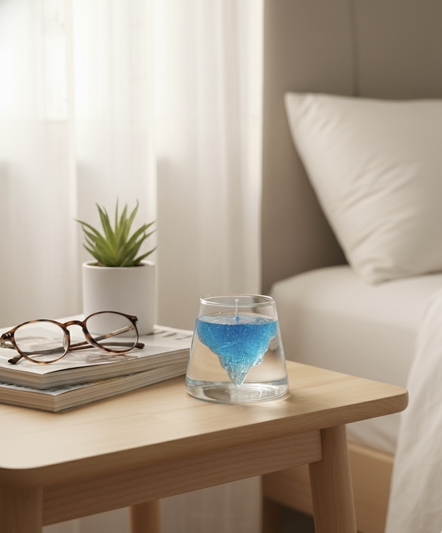 Blue Glacier Aromatherapy Candle – Handcrafted Iceberg Design, Ocean Breeze Scent, Home Decor Gift
