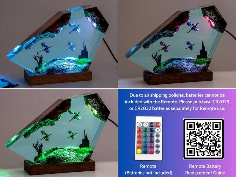 Fire Dragon and Ice Dragon Resin Lamp, Dragon lamp for home decor, Ancient Red Dragon, Christmas Gift,Handmade Night Light