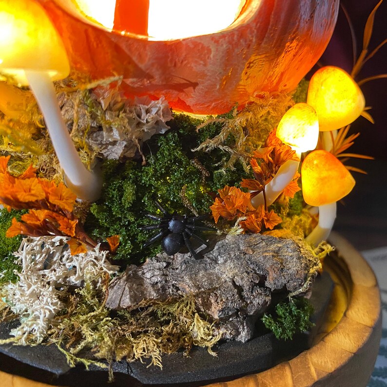 Halloween Pumpkin Mushroom Lamp, Cute Jack O Lantern Lamp, Halloween Light Decor, Witchy Gifts, Glowing Pumpkin Lamp Halloween Night Light