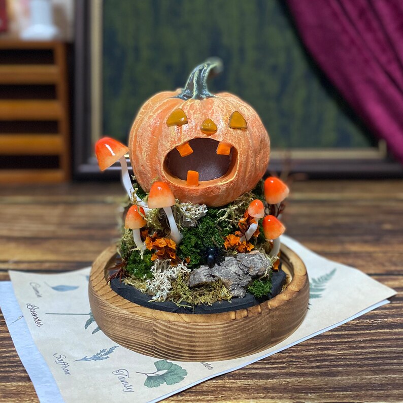 Halloween Pumpkin Mushroom Lamp, Cute Jack O Lantern Lamp, Halloween Light Decor, Witchy Gifts, Glowing Pumpkin Lamp Halloween Night Light