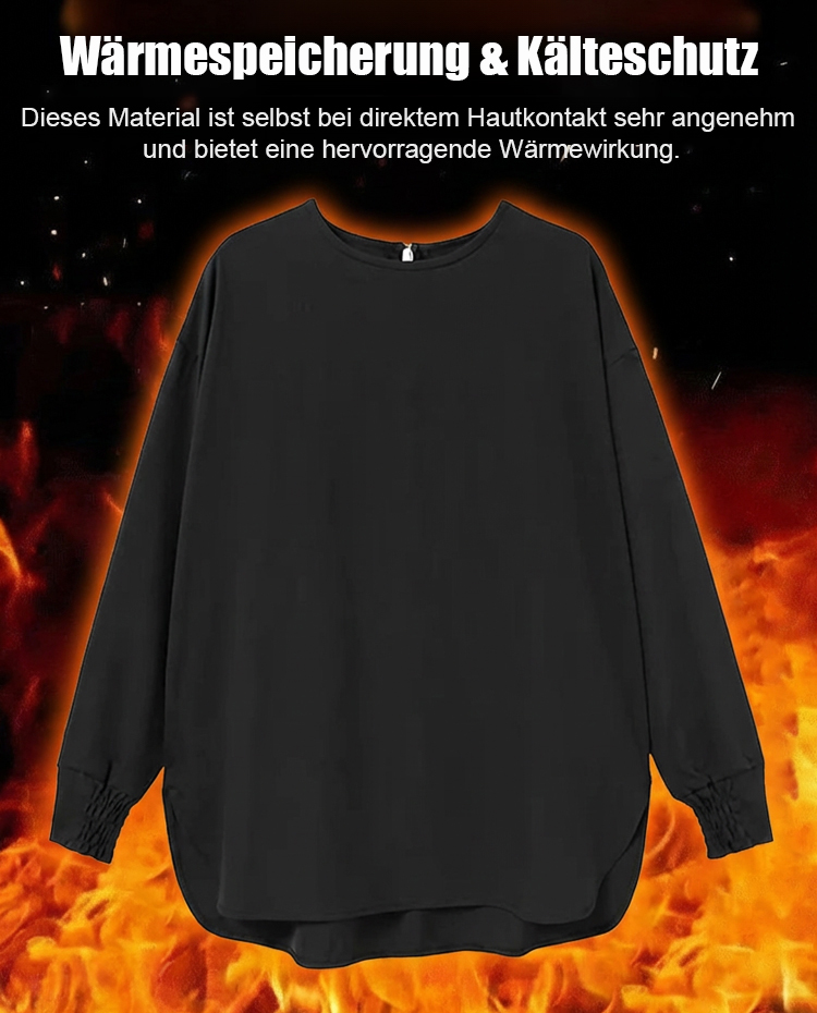 Neue Ware in 5 Farben auf Lager, Herbst/Winter locker geschnittenes, lässiges, unifarbenes Langarmsh