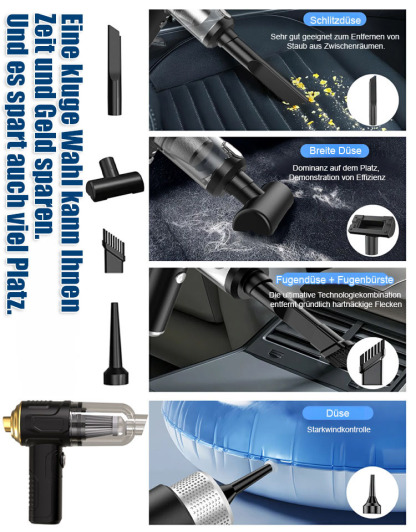 【1 Einheit = 5 Maschinen】Zweifach nutzbarer Staubsauger für Zuhause und Auto
