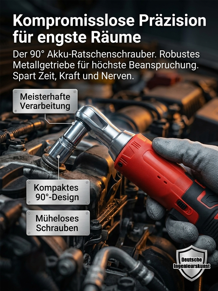 【TÜV/CE/GS Geprüft】Profi Akku-Ratschenschrauber (TU-Entwicklung)✨Funkenfrei ⚡ 45Nm Pure Power | Für enge Ecken & Kanten