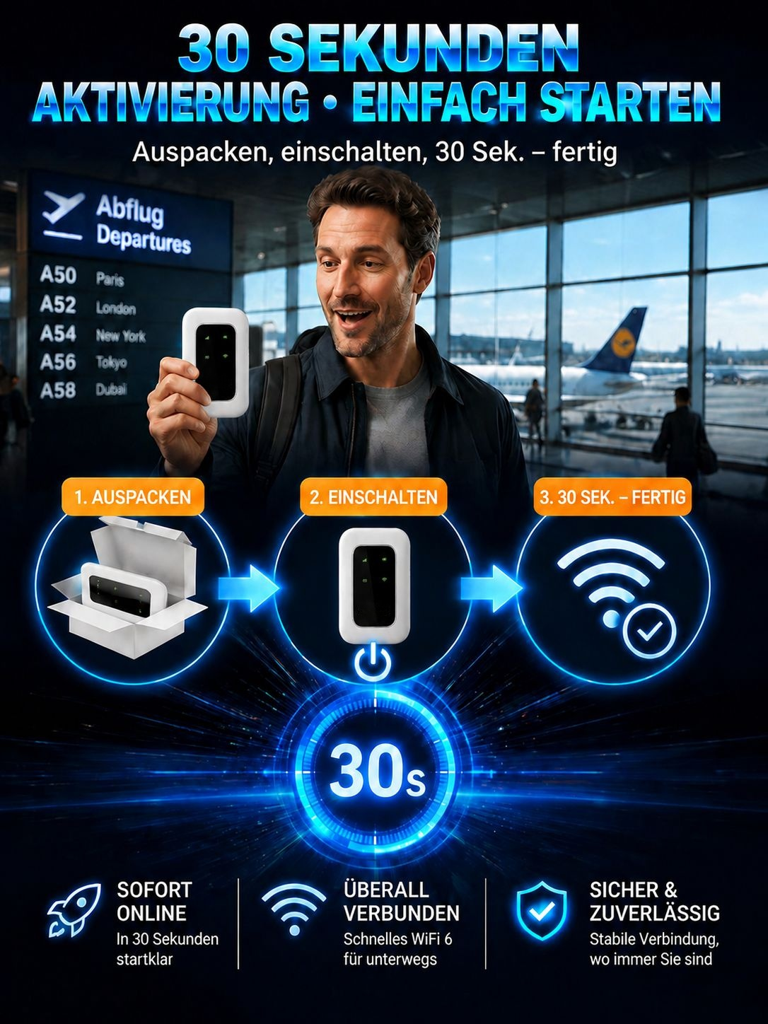 【100% Netz weltweit ohne SIM-Karte】Universelles tragbares WLAN – Einmal kaufen, ein Leben lang gratis surfen 📶