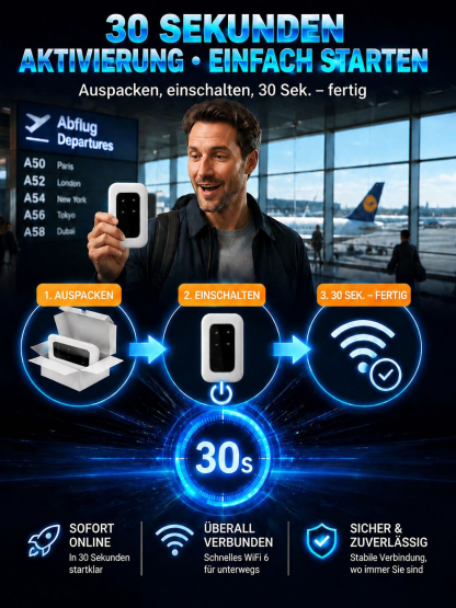 【100% Netz weltweit ohne SIM-Karte】Universelles tragbares WLAN – Einmal kaufen, ein Leben lang gratis surfen 📶