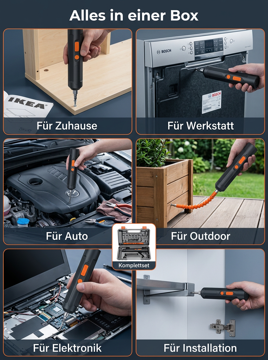 [Automatischer & manueller Modus für maximale Kontrolle] Universelles elektrisches Schraubendreher-Set, Upgrade-Version