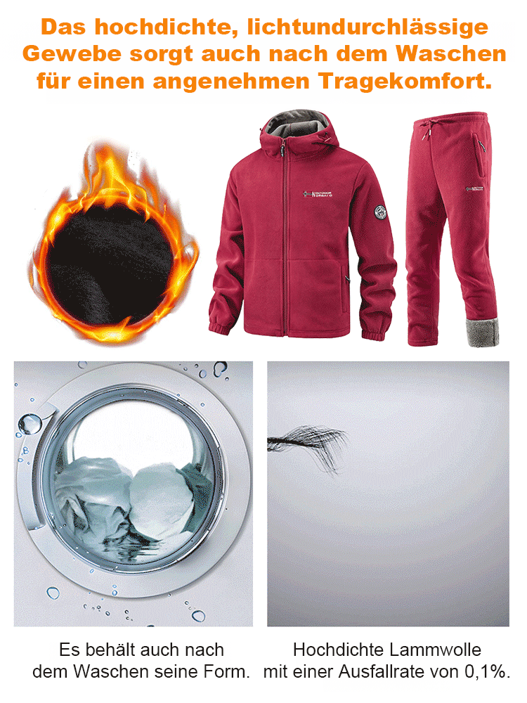 Dreifache Wärme, keine Kälte selbst bei -40 °C! Neu verbessertes Freizeitbekleidungsset mit Fleecefutter.