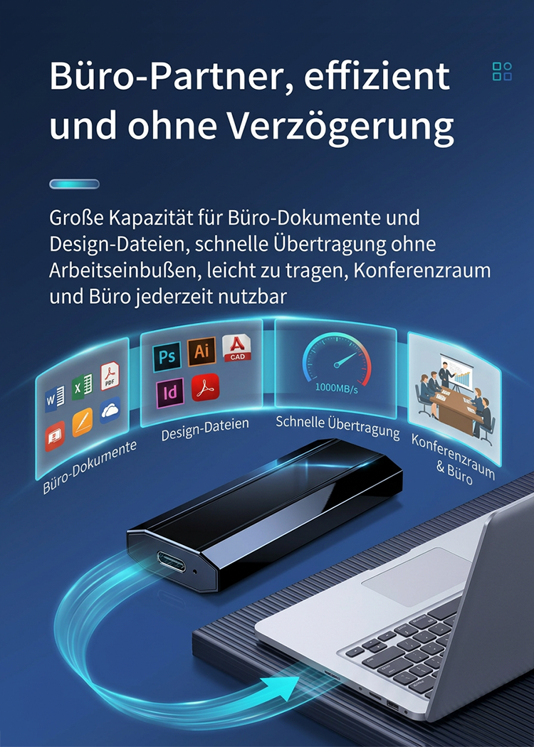 16 Terabyte Speicher | Externe tragbare SSD-Festplatte | ⚡Extrem Schnell: 905 MB/s! | 🛡️IP54 Wasser- & Stoßfest