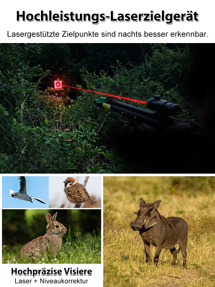 【Keine Lizenz erforderlich】Automatische Infrarot-Kalibrierung! Null Abweichung bis 100 Meter! Laser-geführte Schleuder【100% legal – kaufen Sie beruhigt!】