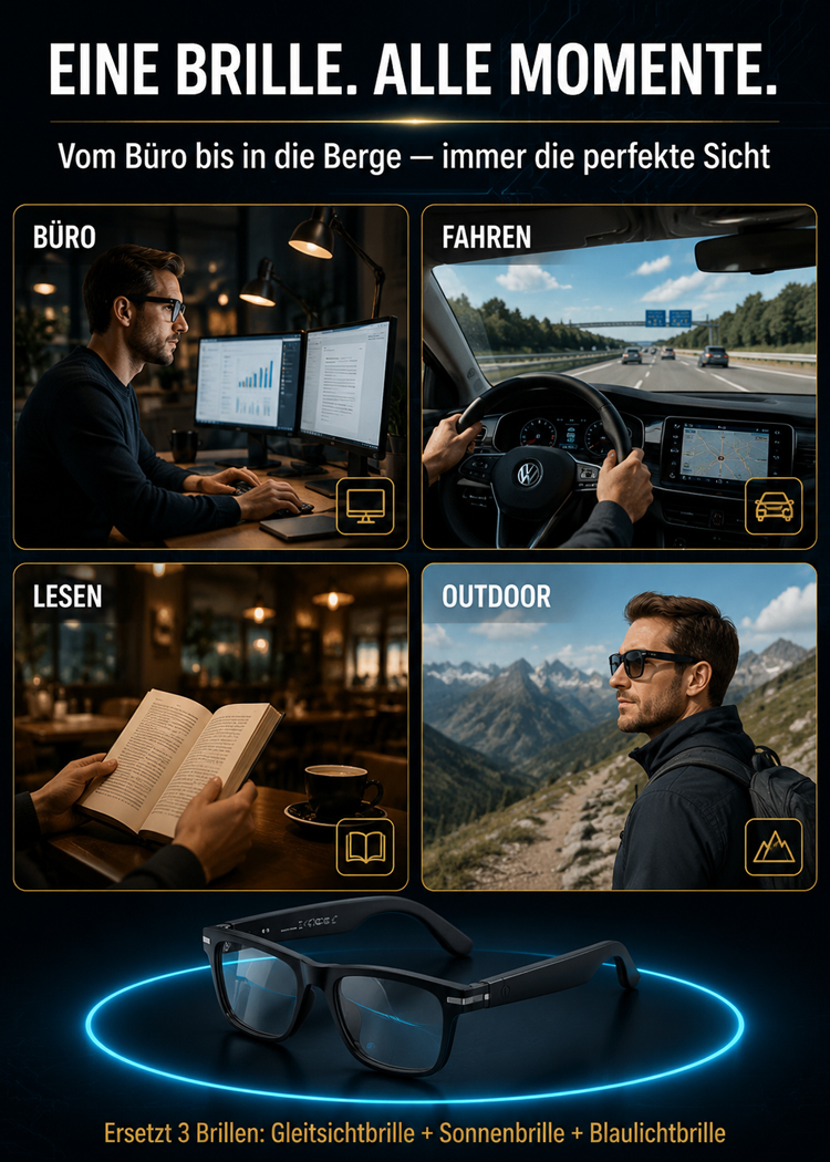 Echtzeit-AI-Übersetzungs-Sonnenbrille mit intelligentem Zoom 🔥 Von Tech-Experten dringend empfohlen