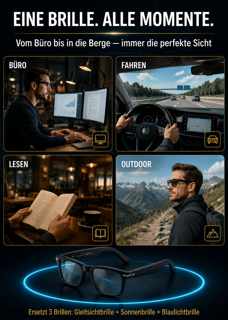 Echtzeit-AI-Übersetzungs-Sonnenbrille mit intelligentem Zoom 🔥 Von Tech-Experten dringend empfohlen