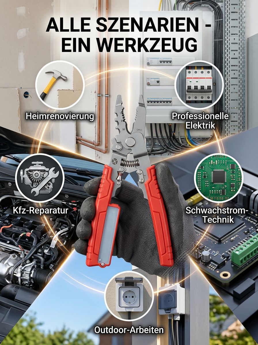 16-in-1 Multifunktions-Abisolierzange mit Spannungsprüfer ⭐ 30 Jahre Profi-Erfahrung: Top-Empfehlung!
