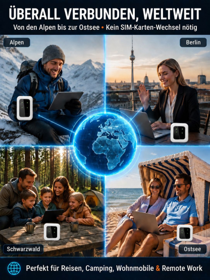 【100% Netz weltweit ohne SIM-Karte】Universelles tragbares WLAN – Einmal kaufen, ein Leben lang gratis surfen 📶