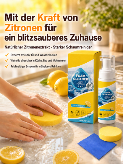 Ein Reiniger für Alles! Vielseitiger Schaumreiniger ⚡ Löst Schmutz in 10 Sek. Dermatest-Siegel für sensible Haut.