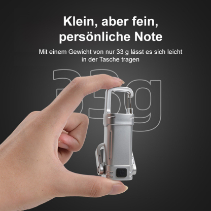 【SOS Notfalllampe + Taschenlampe + Powerbank】Mini-Taschenlampe als Schlüsselanhänger, fünf Helligkeitsstufen