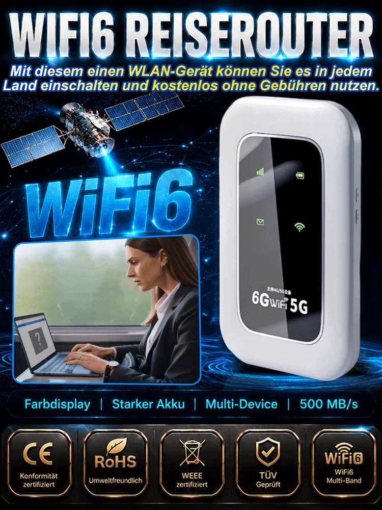 【100% Netz weltweit ohne SIM-Karte】Universelles tragbares WLAN – Einmal kaufen, ein Leben lang gratis surfen 📶