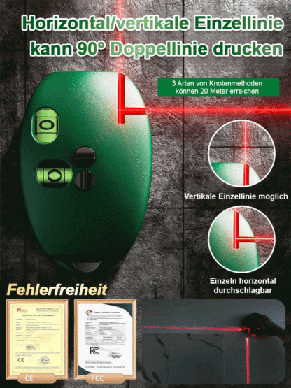 1-Sekunden-Präzision bis 100 m – null Fehler! Zehn Jahre unzerstörbar Starker Magnet-Kopfnadel-Wasserwaage