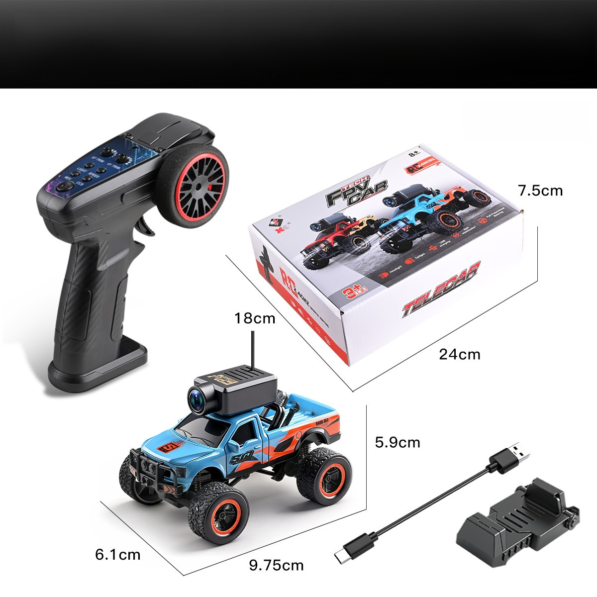 【100% Originalgetreu】1:64 Mini-Monstertruck FPV HD Kamera Offroad-Fahrzeug | 4K-HD-Kamera