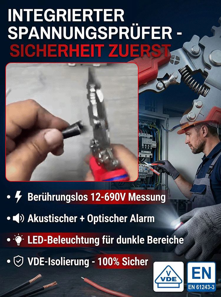 16-in-1 Multifunktions-Abisolierzange mit Spannungsprüfer ⭐ 30 Jahre Profi-Erfahrung: Top-Empfehlung!