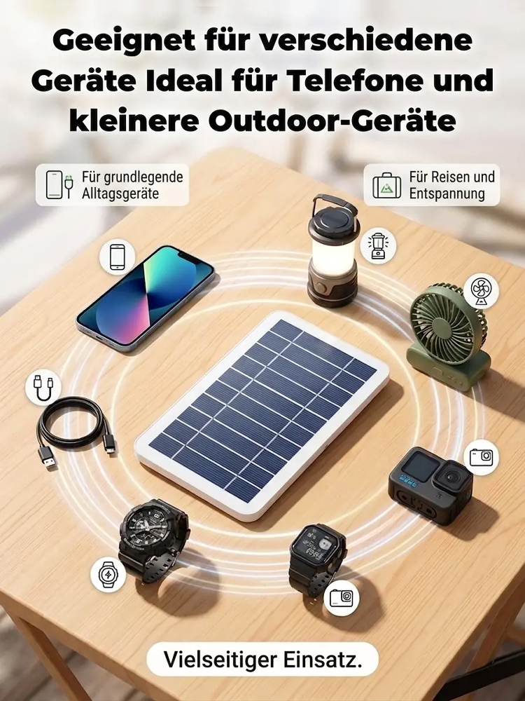 Der tragbare multifunktionale Solarladegerät ⚡ Kein Stromanschluss nötig ☀️ Lädt nur mit Licht – für immer 0 Stromkosten