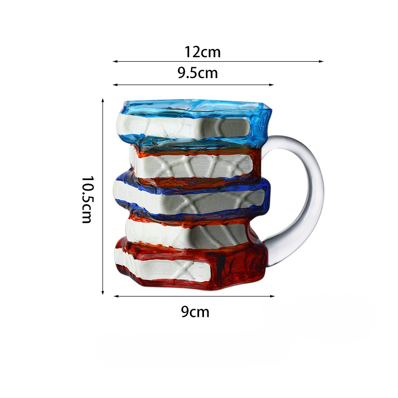 🌈Handgeätzte Details in edlen Farben: sieht aus wie ein Stapel Bücher!📚【Handgefertigt】3D-Leseglas