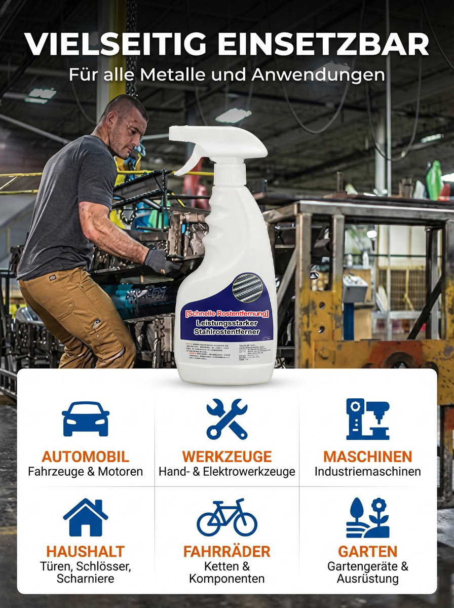 Kein Schleifen, Kein Abkratzen!【Rost in 3 Sekunden weg!】 Rapid Rust Remover
