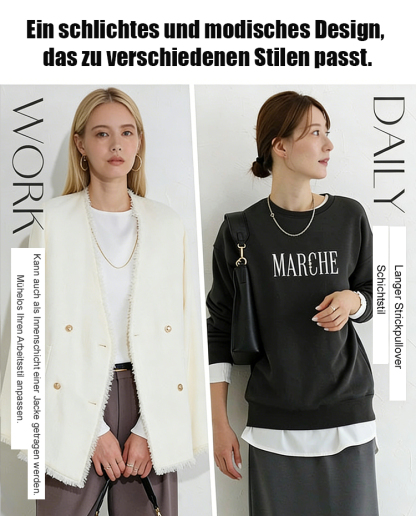 Neue Ware in 5 Farben auf Lager, Herbst/Winter locker geschnittenes, lässiges, unifarbenes Langarmsh